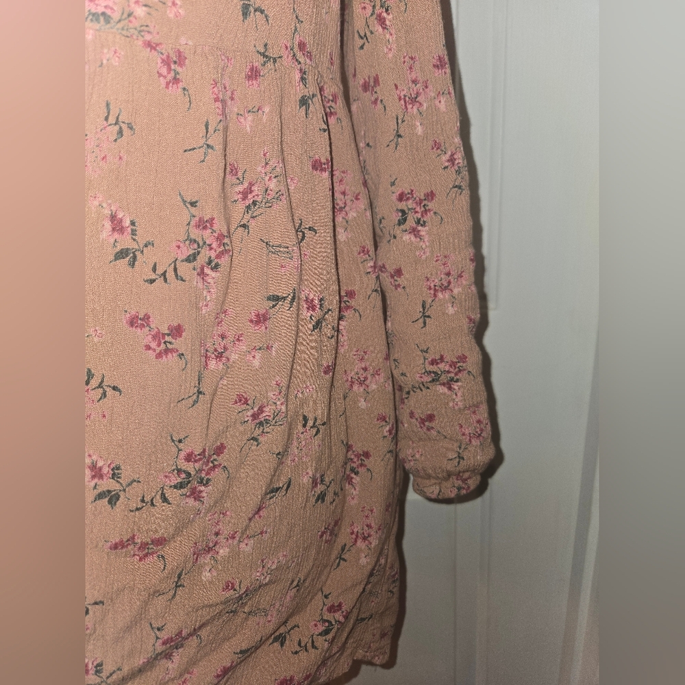 American Eagle Earthy Floral Semi Backless Long Sleeve Boho Tunic XS - Picture 3 of 11